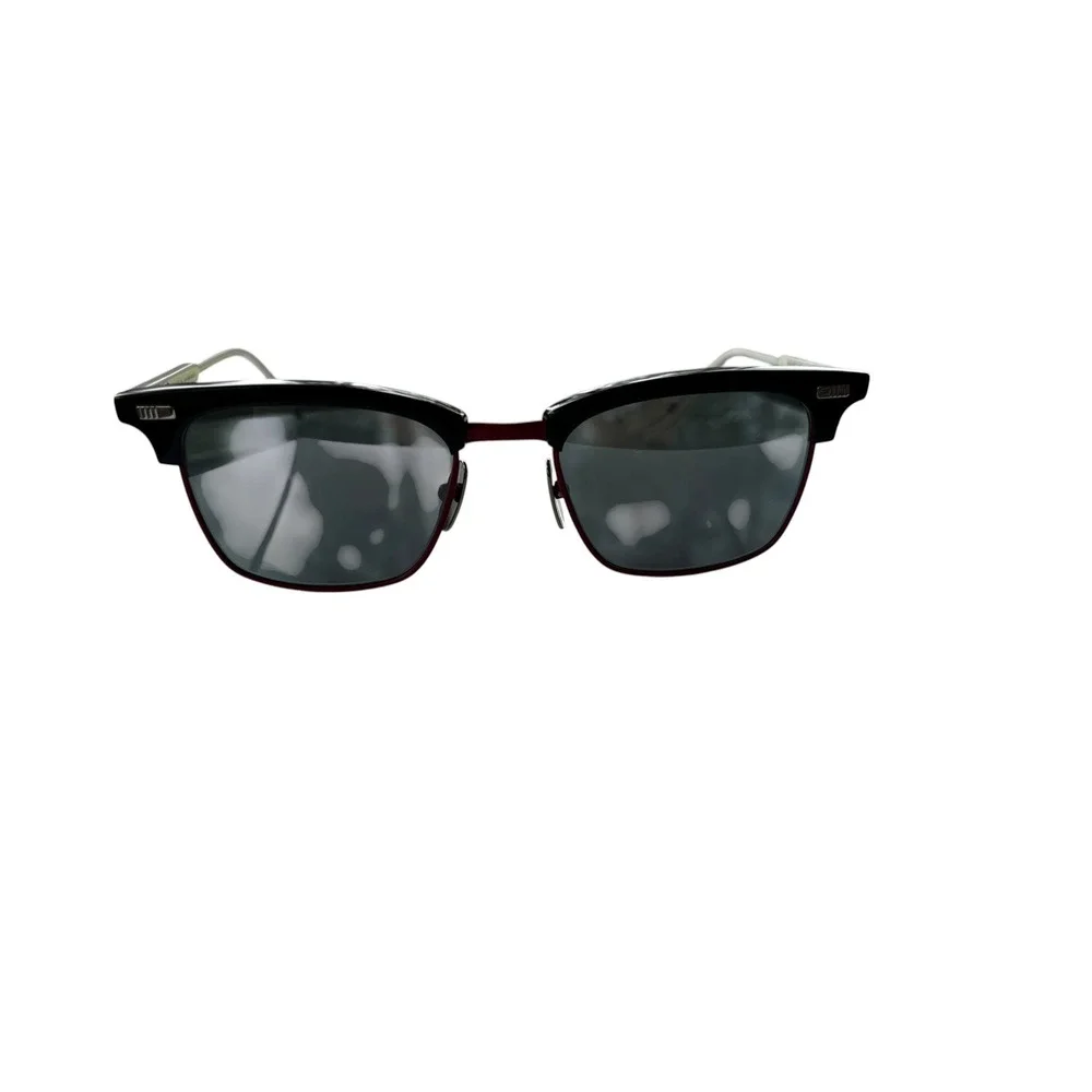 Thom Browne Sunglasses 52mm Navy Red White TB-711-D Clubmaster Square Eyewear